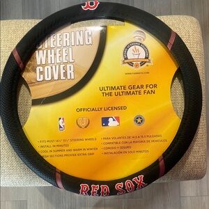 Red Sox Black Steering Wheel Cover
